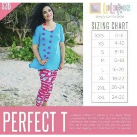 LuLaRoe Perfect T Floral Pattern Size XXS - Picture 9 of 10